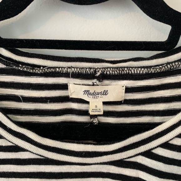 Madewell Striped Tee with Side Button Detail - Picture 3 of 4